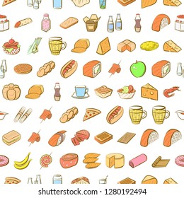 Various images set. Background for printing, design, web. Usable as icons. Seamless. Colored.