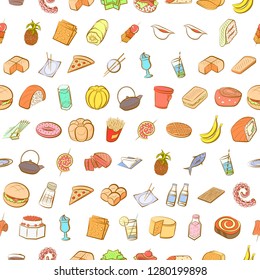 Various images set. Background for printing, design, web. Usable as icons. Seamless. Colored.