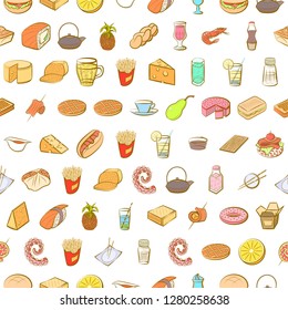 Various images set. Background for printing, design, web. Usable as icons. Seamless. Colored.