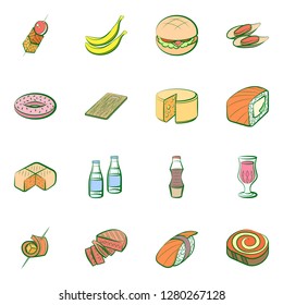 Various images set. Background for printing, design, web. Usable as icons. Colored.