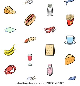 Various images set. Background for printing, design, web. Usable as icons. Seamless. Colored.
