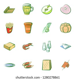 Various images set. Background for printing, design, web. Usable as icons. Colored.