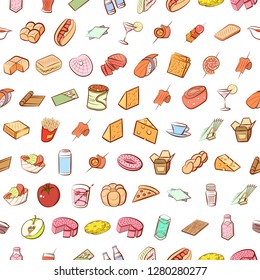 Various images set. Background for printing, design, web. Usable as icons. Seamless. Colored.
