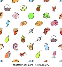 Various images set. Background for printing, design, web. Usable as icons. Seamless. Colored.