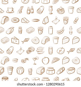 Various images set. Background for printing, design, web. Usable as icons. Seamless. Binary color.