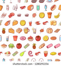 Various images set. Background for printing, design, web. Usable as icons. Seamless. Colored.