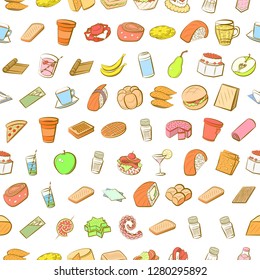 Various images set. Background for printing, design, web. Usable as icons. Seamless. Colored.