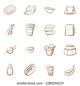 Various images set. Background for printing, design, web. Usable as icons. Binary color.