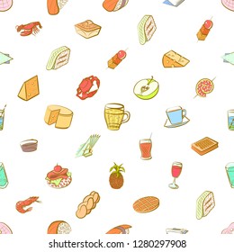 Various images set. Background for printing, design, web. Usable as icons. Seamless. Colored.