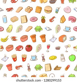 Various images set. Background for printing, design, web. Usable as icons. Seamless. Colored.