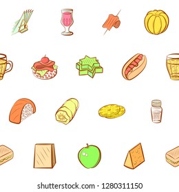 Various images set. Background for printing, design, web. Usable as icons. Seamless. Colored.
