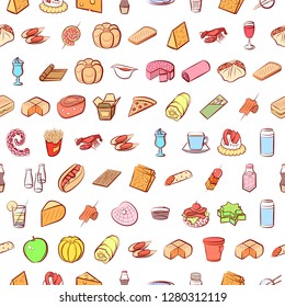 Various images set. Background for printing, design, web. Usable as icons. Seamless. Colored.