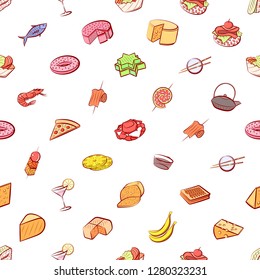 Various images set. Background for printing, design, web. Usable as icons. Seamless. Colored.