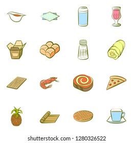 Various images set. Background for printing, design, web. Usable as icons. Colored.