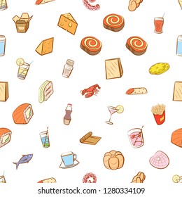 Various images set. Background for printing, design, web. Usable as icons. Seamless. Colored.