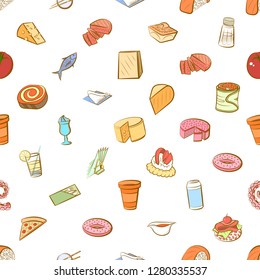 Various images set. Background for printing, design, web. Usable as icons. Seamless. Colored.