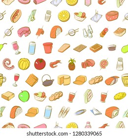 Various images set. Background for printing, design, web. Usable as icons. Seamless. Colored.