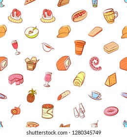 Various images set. Background for printing, design, web. Usable as icons. Seamless. Colored.