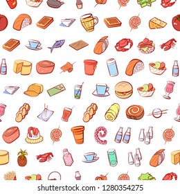 Various images set. Background for printing, design, web. Usable as icons. Seamless. Colored.
