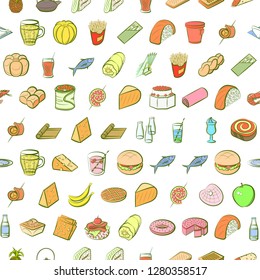 Various images set. Background for printing, design, web. Usable as icons. Seamless. Colored.