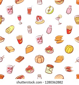 Various images set. Background for printing, design, web. Usable as icons. Seamless. Colored.