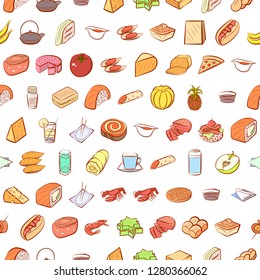 Various images set. Background for printing, design, web. Usable as icons. Seamless. Colored.