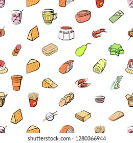 Various images set. Background for printing, design, web. Usable as icons. Seamless. Colored.