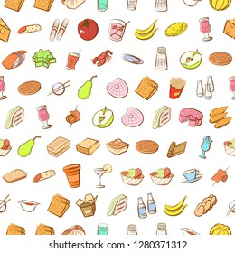 Various images set. Background for printing, design, web. Usable as icons. Seamless. Colored.