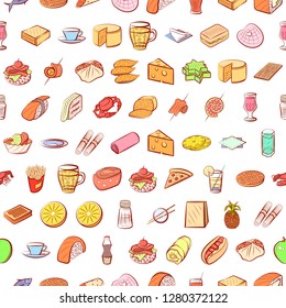 Various images set. Background for printing, design, web. Usable as icons. Seamless. Colored.
