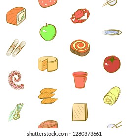 Various images set. Background for printing, design, web. Usable as icons. Seamless. Colored.