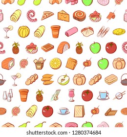 Various images set. Background for printing, design, web. Usable as icons. Seamless. Colored.