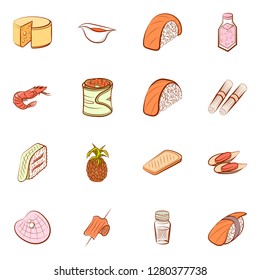 Various images set. Background for printing, design, web. Usable as icons. Colored.