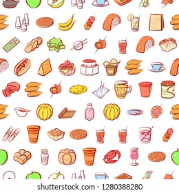 Various images set. Background for printing, design, web. Usable as icons. Seamless. Colored.