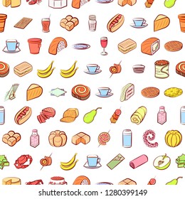 Various images set. Background for printing, design, web. Usable as icons. Seamless. Colored.
