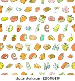 Various images set. Background for printing, design, web. Usable as icons. Seamless. Colored.