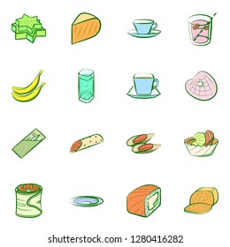 Various images set. Background for printing, design, web. Usable as icons. Colored.