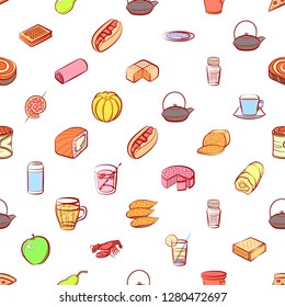 Various images set. Background for printing, design, web. Usable as icons. Seamless. Colored.