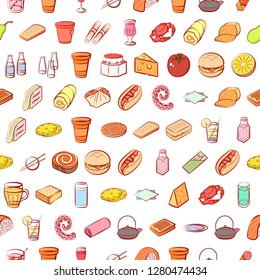 Various images set. Background for printing, design, web. Usable as icons. Seamless. Colored.