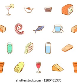 Various images set. Background for printing, design, web. Usable as icons. Seamless. Colored.