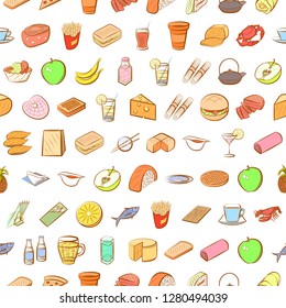 Various images set. Background for printing, design, web. Usable as icons. Seamless. Colored.