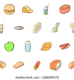 Various images set. Background for printing, design, web. Usable as icons. Seamless. Colored.