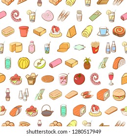 Various images set. Background for printing, design, web. Usable as icons. Seamless. Colored.