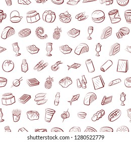 Various images set. Background for printing, design, web. Usable as icons. Seamless. Binary color.