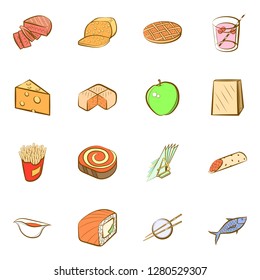 Various images set. Background for printing, design, web. Usable as icons. Colored.