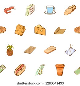 Various images set. Background for printing, design, web. Usable as icons. Seamless. Colored.