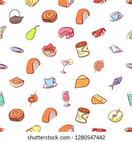 Various images set. Background for printing, design, web. Usable as icons. Seamless. Colored.