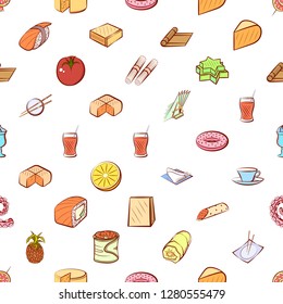 Various images set. Background for printing, design, web. Usable as icons. Seamless. Colored.