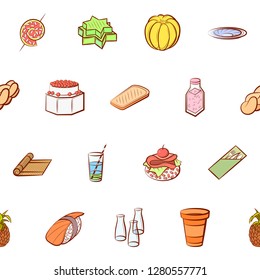 Various images set. Background for printing, design, web. Usable as icons. Seamless. Colored.