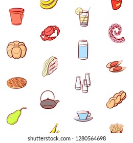 Various images set. Background for printing, design, web. Usable as icons. Seamless. Colored.