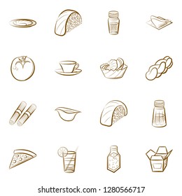 Various images set. Background for printing, design, web. Usable as icons. Binary color.